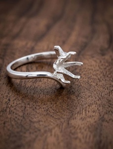 Anillo de Plata de Ley 925 con Engaste de Corona de 8 Puntas, Anillo Semimontado para Gema Redonda de 6mm-8mm, Anillo de Compromiso Solitario - Product Image 4