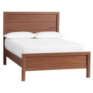 Transitional Teak <b>Framed</b> Platform <b>Bed</b> 1 Piece King <b>Size</b> Bedframe Luxury - Product Image 3