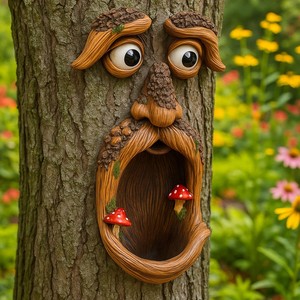 Pine Wood Traditional <b>Tree</b> <b>Face</b> Sculpture | Handcrafted Eco-friendly Durable Tabletop Wooden Figurines - Product Image 4