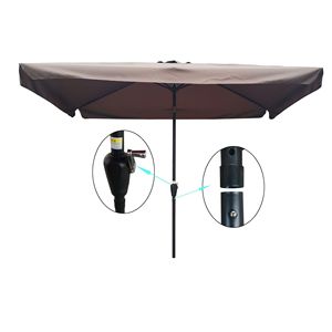 Ombrello da Patio rettangolare 10X6,5 piedi per esterni mercato ombrelloni con pulsante a manovella Tilt per uso del mercato delle piscine da giardino - Product Image 2