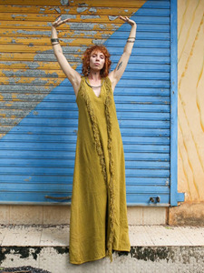 <b>Boho</b> Black Cotton Maxi <b>Dress</b> Handcrafted <b>Summer</b> Kaftan <b>Dress</b> Sleeveless V-Neck Resort Wear Long <b>Dress</b> for Women - Product Image 4