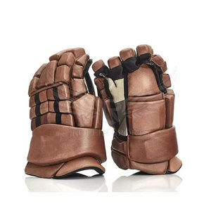 Guantes de hockey sobre hielo de cuero transpirable con palma, tacto fuerte, dedos completos, correa de muñeca ajustable, cierre con cordones, ajuste rápido, protección premium - Product Image 2