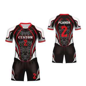 Conjunto de Uniforme de Rugby Sublimado Personalizado, Jersey y Pantalones Cortos de Rugby de Poliéster Transpirable, Ropa Deportiva Ligera para Equipos OEM para Adultos - Product Image 1