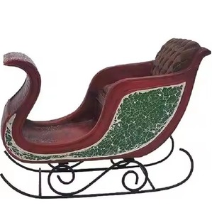 Trineo Navideño Blanco con Recubrimiento, Decoración de Hierro para Chimenea, Regalo Navideño para Interiores y Exteriores - Product Image 3