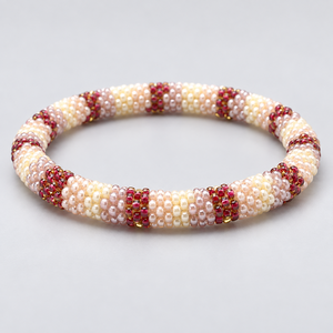 Bracelet de mode au crochet fait main en perles de verre multicolores Blush Royale, 7,2 pouces, pour femme – Meilleur prix personnalisé - Product Image 2