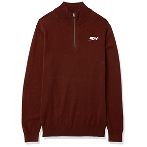 Sudadera Casual de Invierno para Hombre, 100% Algodón, con Cierre de Cremallera, Diseño Digital Sólido, Cuello Alto, Corte Regular, Mezcla de Algodón Básico - Product Image 1