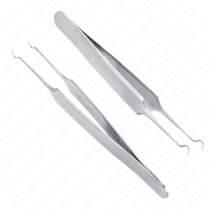 Professional Stainless Steel Eyelash Tweezers & Acne Extractor <b>Tool</b> Polished Finish for Makeup and Face Care - Product Image 4