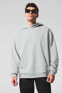 Sweat à capuche personnalisable pour homme, 100% coton, molleton éponge, sans cordon, hiver, écologique, coupe ample, uni, haute qualité - Product Image 3