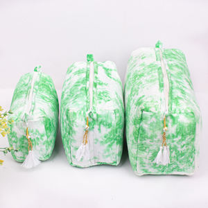 Sac de rangement pour maquillage multifonctionnel, écologique, en coton matelassé, résistant à l'eau, pliable, unisexe, de luxe - Product Image 1