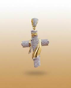 Pendentif Croix en Moissanite VVS, Argent 925, Bijou Chrétien Religieux, Bicolore, Style Hip Hop Glacé, Plaqué Or 18K, Luxe - Product Image 5