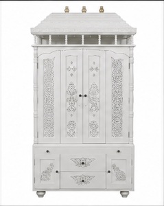 Atractivo Templo Tallado a Mano para Villas de Lujo, Mandir Moderno de Madera de Teca Blanca en Venta, Mandir Pooja Hecho a Mano para el Hogar - Product Image 3