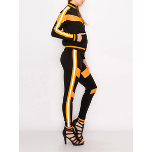 Ensemble de survêtement athlétique réversible deux pièces pour femme, 100 % coton haute élasticité, style hip-hop, écologique, respirant, hiver - Product Image 3