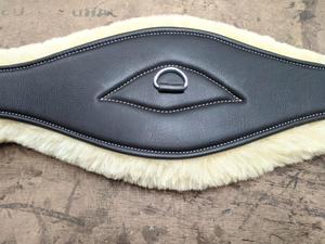 Cincha de salto anatómica sin capas de cuero con almohadilla extraíble suave de doble capa elástica, ajuste SS, tamaño 38-48 pulgadas, para caballo HM - Product Image 3