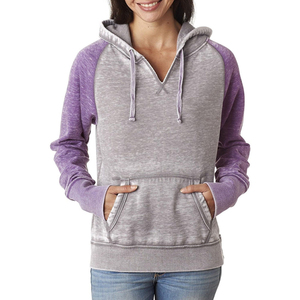 Sweat à capuche pour femme en mélange polyester/coton de haute qualité, style streetwear, coupe confortable, effet délavé à l'acide, avec fermeture éclair sur le devant - Product Image 1