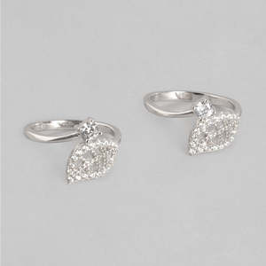 Anillo de Dedo Ajustable de Plata de Ley 925 con Diseño de Hoja Elegante y Baño de Rodio para Mujer, Producto Hecho a Mano al por Mayor - Product Image 4