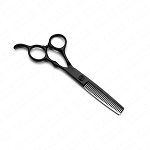 Premium 6 Inch Black Stainless Steel Hair Cutting Scissors Professional Barber Shears Powder Coated Custom Branding <b>Tool</b> - Product Image 1