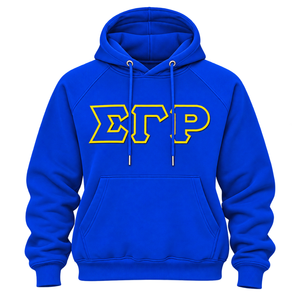 เสื้อฮู้ด Sigma Gamma Rho สีน้ำเงินรอยัล ผ้าฟลีซพรีเมียม ปักตัวอักษรกรีก มีกระเป๋าจิงโจ้ เสื้อสเวตเชิร์ตลำลองสำหรับชมรมนักศึกษา - Product Image 3