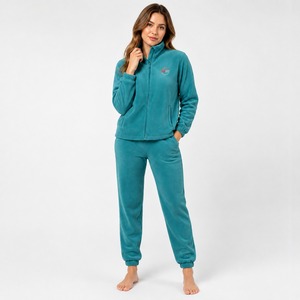 Ensemble de survêtement en polaire pour femme, sweat à capuche et pantalon élégants en polaire avec logo personnalisé, prix de gros, survêtement pour femme de marque personnalisée - Product Image 1