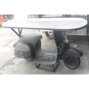 Reproduction Scooter <b>Bar</b> <b>Table</b> Vintage Old Scooter Wood Furniture Industrial Style Counter Bulk Wholesale Export Supplier - Product Image 1