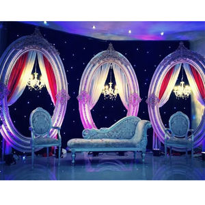 Derniers Panneaux Ovales pour Scène de Mariage, Panneau de Fond en Fibre pour Scène de Mariage, Décoration de Scène de Style Impérial, Vente en Gros pour Événements en Australie - Product Image 1