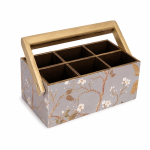 Wooden <b>Storage</b> <b>Basket</b> with <b>Gold</b> Handle | Modern Rectangle Design | Decorative Multipurpose Organizer | Handmade Kitchen <b>Storage</b> - Product Image 4