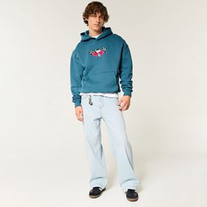 2025 homme coton lourd mélangé épais polaire à capuche 3D broderie Logo personnalisé broderie hiver pull pour hommes en gros - Product Image 1