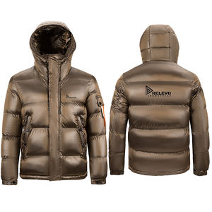 Veste doudoune légère noire unie pour homme, à capuche, décontractée, en nylon, avec fermeture éclair sur le devant, pour le printemps - Product Image 3