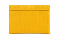 Housse pour ordinateur portable en jute jaune avec motif cœur, fermeture à rabat, étui de protection durable, style simple