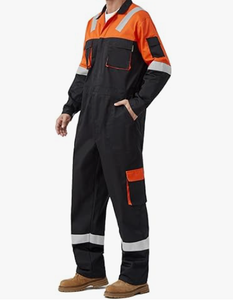 ชุดคลุมทำงานของผู้ชายชุดเอี๊ยมช่างเครื่องจั๊มสูททำงานมีหลายกระเป๋า - Product Image 3