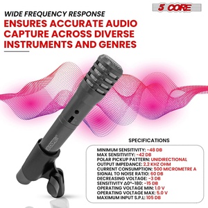 Micrófono de Instrumento Profesional de 5 Núcleos, Micrófono de Condensador Tipo Lápiz Cardioide XLR - Product Image 2