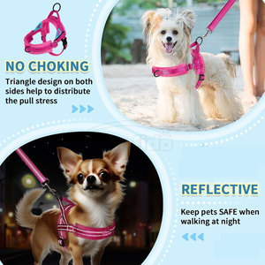 Harnais pour animaux de compagnie avec logo personnalisé, en nylon durable avec boucle robuste et bande réfléchissante pour les promenades quotidiennes - Product Image 3