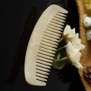 Peine de cuerno de buey Natural de primera calidad hecho a mano para el peinado del cabello, estilo Animal de ágata pulida - Product Image 4