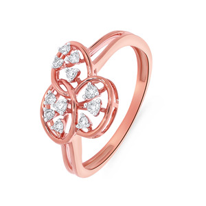 Anillo de Diamantes Love Dreamer, Anillo Árbol del Amor, Oro Rosa de 10K, Anillo de Moda Inspirado en un Árbol con Diamantes en Forma de Corazón de 0.25 CT - Product Image 1