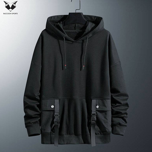 เสื้อฮู้ดดี้เทคแวร์ดีไซน์ใหม่ล่าสุด คุณภาพพรีเมียม มีกระเป๋าคาร์โก้ขนาดใหญ่ สายรัดแบบหัวเข็มขัด และปลายแขนเสื้อแบบริบ สำหรับขายส่ง - Product Image 2