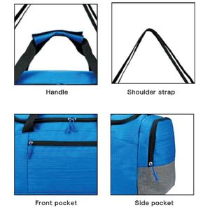 Sac de voyage imperméable grande capacité, pliable, pour le sport, la gym, les voyages d'une nuit, bleu gris - Product Image 3