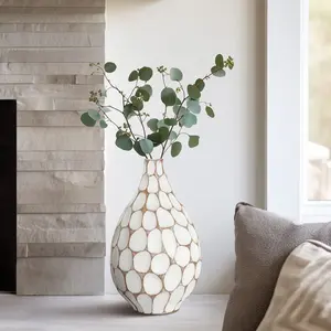 Elegant Coastal Iron Flower Vase Eco-Friendly Christmas <b>Tabletop</b> Centerpiece Bulk Export Supplier Zahid Exports - Product Image 3