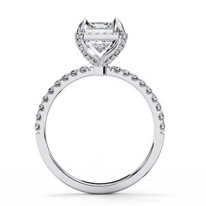 Anillo de Compromiso y Boda de Lujo de Oro de 14K con Diamante Cultivado en Laboratorio de Corte Esmeralda de 2.5 Quilates Certificado por IGI de Aries Jewel con Banda a Juego - Product Image 6