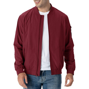 Blouson bomber gris pour homme, fermeture éclair, coupe décontractée, coupe-vent, col montant, coupe régulière, pour l'automne - Product Image 6