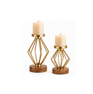 <b>Brass</b> <b>Candlestick</b> Holder Set with Leaf Design for Home Decoration - Product Image 5