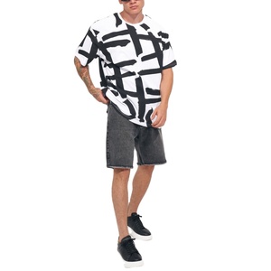 เสื้อยืดโอเวอร์ไซส์ผู้ชายดีไซน์ใหม่ แฟชั่นล่าสุด คุณภาพสูง คอกลม สกรีนโลโก้ตามสั่ง เสื้อยืดโอเวอร์ไซส์พิมพ์ลายสำหรับผู้ชาย - Product Image 2