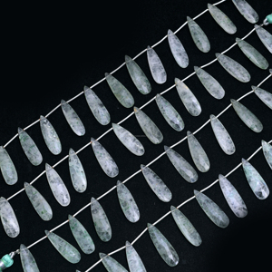 Perles de Grapoleite Verte Naturelle Premium Facettées en Forme de Poire, Fil de 8 Pouces, 8x26 à 7.5x32 mm, Pierre Précieuse Faite à la Main pour la Fabrication de Bijoux - Product Image 2