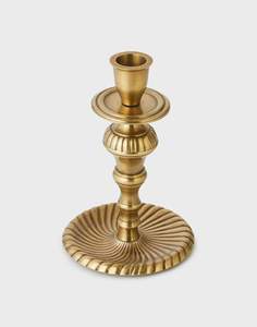 Bold Blossom Handcrafted Antique <b>Brass</b> Taper Candle <b>Holder</b> | Vintage Solid <b>Brass</b> <b>Candlestick</b> | Wedding Home Decor Model BBCS1000 - Product Image 1