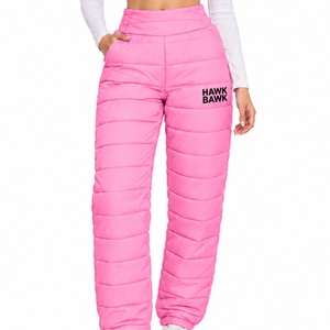 Women's Quilted Puffer Trousers Streetwear Pants Design Full Length <b>Padded</b> Style Drawstring Casual Winter Custom Made Trousers - Product Image 1