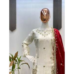 Hermoso conjunto de traje de fiesta para mujer, parte superior inferior y Dupatta para un aspecto elegante - Product Image 3