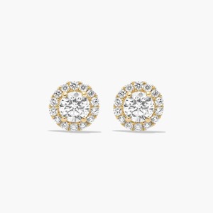 Boucles d'oreilles clous en argent 925 avec halo de diamants Moissanite pour femmes, boucles d'oreilles clous luxueuses et intemporelles, disponibles au meilleur prix - Product Image 1