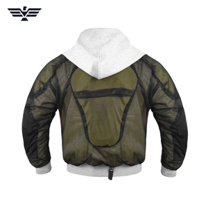 Chaqueta con Capucha para Motocicleta, Forrada Completamente con Fibra de Kevlar y Aramida, con Protección CE, Chaqueta de Seguridad Protectora para Motociclistas, OEM - Product Image 6