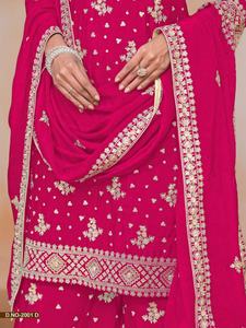 Último diseñador Pure Georgette bordado secuencia trabajo Sharara traje Salwar Kameez ropa india y paquistaní - Product Image 6