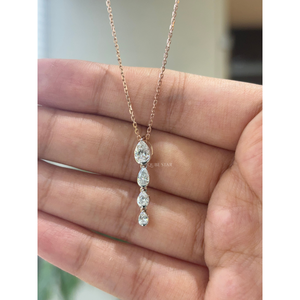 Collier pendentif moderne en or 14 carats avec diamant de laboratoire taille poire serti clos, 0,75 ct, bijou de luxe pour femme, cadeau et mariage - Product Image 3