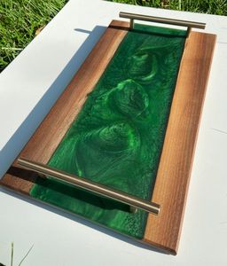 Handmade Wooden And Resin Decorative <b>Tray</b> For Elegant Dining Table Presentation And Luxury Interior Styling - Product Image 5