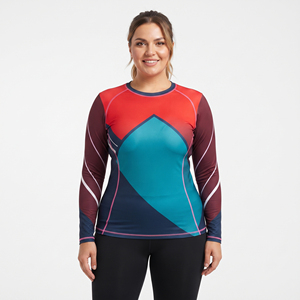 T-shirt de compression imprimé personnalisé grande taille pour le yoga et le fitness, T-shirt de protection anti-UV à col rond, T-shirt de sport imprimé pour femme, sous-vêtement technique - Product Image 2